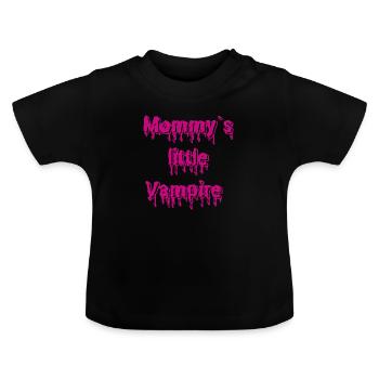 Mamas kleiner Vampir - Baby Bio-T-Shirt mit Rundhals - Schwarz - Vorne