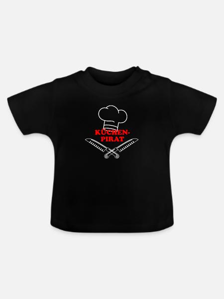 Küchenpirat - Baby Bio-T-Shirt mit Rundhals - Schwarz