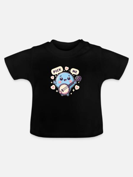 Banjo Pick Me - Baby Bio-T-Shirt mit Rundhals - Schwarz