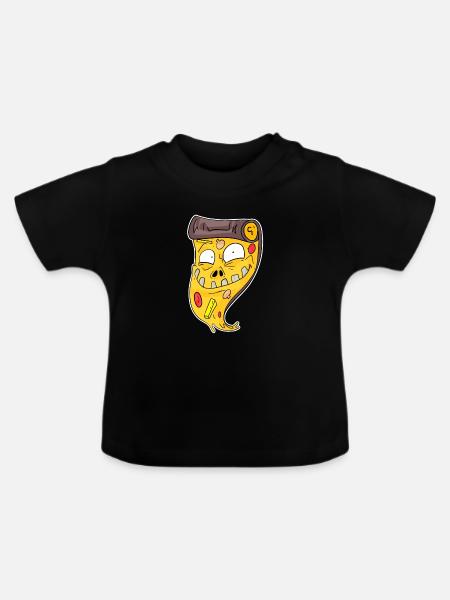 Pizza Zombie - Baby Bio-T-Shirt mit Rundhals - Schwarz