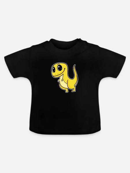 Dinosaurier Motiv - Baby Bio-T-Shirt mit Rundhals - Schwarz