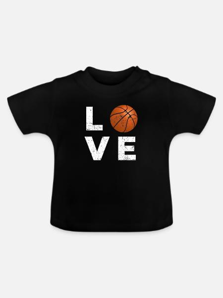 Basketball-Liebe - Baby Bio-T-Shirt mit Rundhals - Schwarz