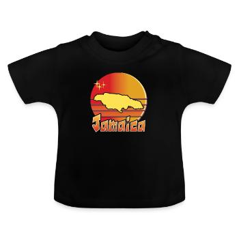 Nice souvenir gift idea map from Jamaica - Baby Organic T-Shirt with Round Neck - black - Front
