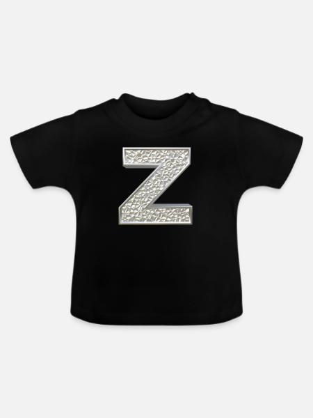 Z, letter, initial, monogram, - Baby Bio-T-Shirt mit Rundhals - Schwarz