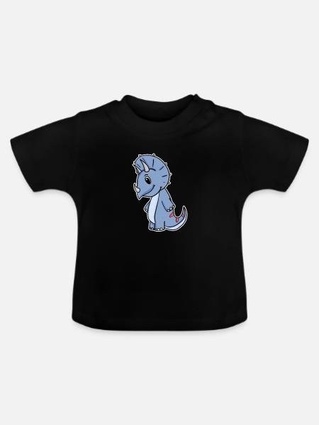 Dinosaurier Dino - Baby Bio-T-Shirt mit Rundhals - Schwarz