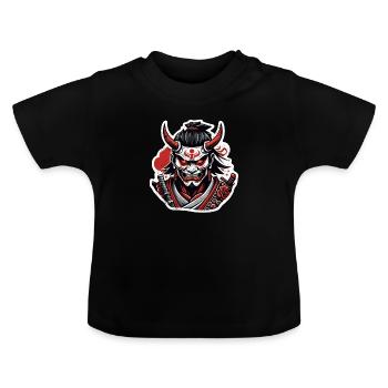 Samurai Warrior - Japan - Demon - Baby Organic T-Shirt with Round Neck - black - Front