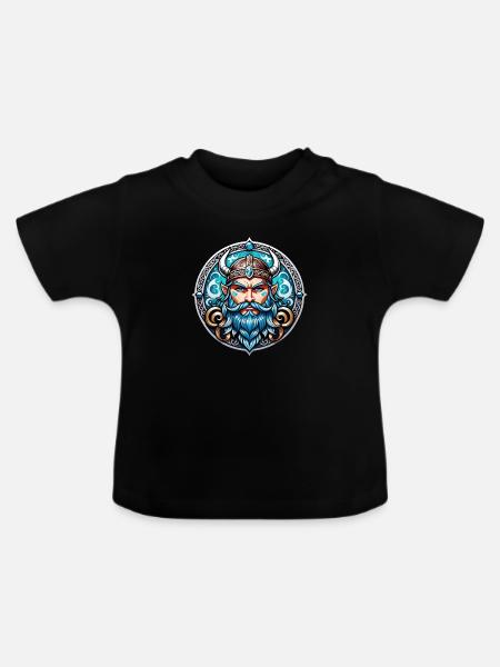 Wikinger Odin Thor Walhalla - Baby Bio-T-Shirt mit Rundhals - Schwarz