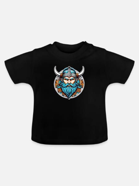 Wikinger Odin Thor Walhalla - Baby Bio-T-Shirt mit Rundhals - Schwarz
