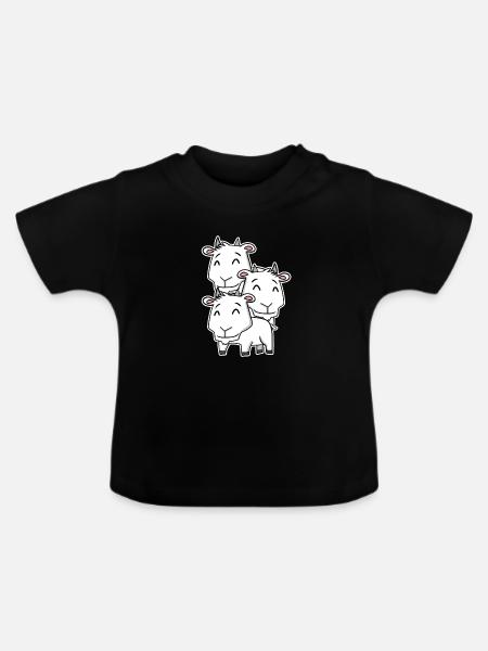 Ziege Motiv - Baby Bio-T-Shirt mit Rundhals - Schwarz