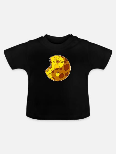 Käse Yin Yang - Baby Bio-T-Shirt mit Rundhals - Schwarz