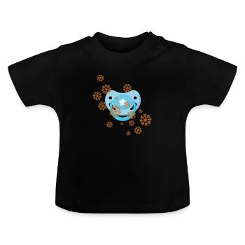 Schnuller - Baby Bio-T-Shirt mit Rundhals - Schwarz - Vorne