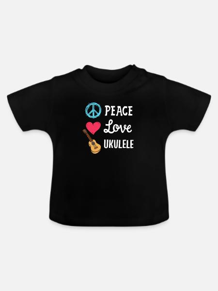 Ukulele Ukulele-Spieler - Baby Bio-T-Shirt mit Rundhals - Schwarz