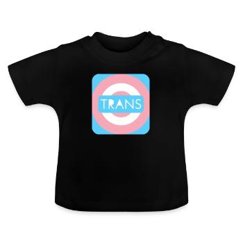 Circular Trans - Baby Organic T-Shirt with Round Neck - black - Front