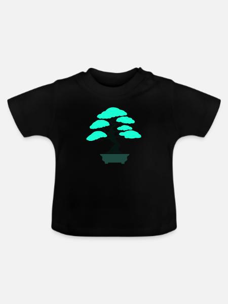 bonsai baum - Baby Bio-T-Shirt mit Rundhals - Schwarz