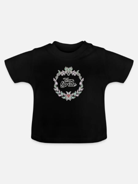 Team Braut - Baby Bio-T-Shirt mit Rundhals - Schwarz