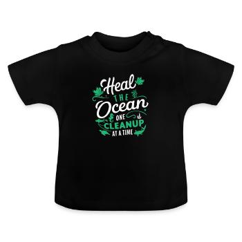 Ozean retten Reinigung Schritt - Baby Bio-T-Shirt mit Rundhals - Schwarz - Vorne