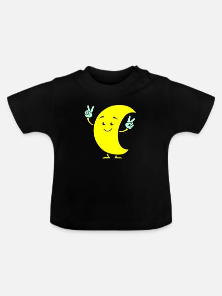 mond comic 02 - Baby Bio-T-Shirt mit Rundhals - Schwarz