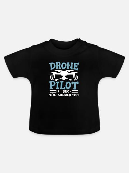 Drohnenpilot Drohne - Baby Bio-T-Shirt mit Rundhals - Schwarz