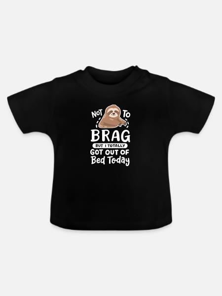 Faultier Liebhaber - Baby Bio-T-Shirt mit Rundhals - Schwarz
