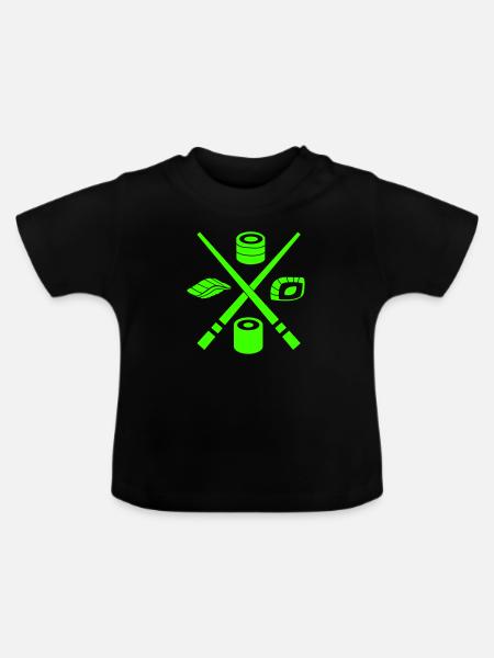 sushi - Baby Bio-T-Shirt mit Rundhals - Schwarz