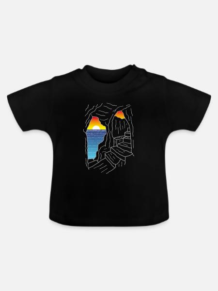 Treppe zum Paradies - Baby Bio-T-Shirt mit Rundhals - Schwarz