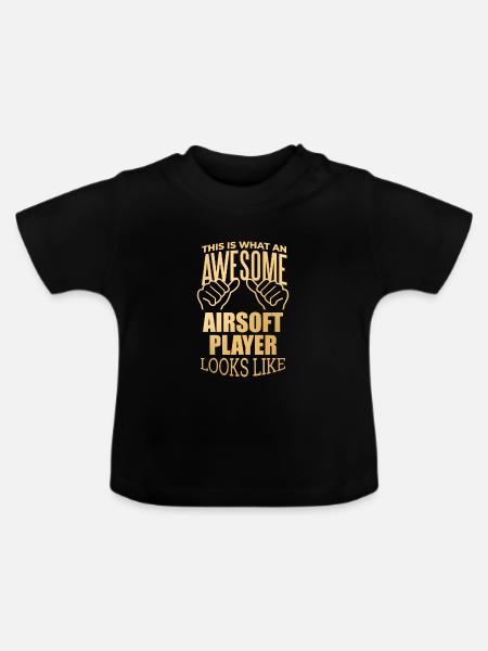 Airsoft Airsoft Airsoft - Baby Bio-T-Shirt mit Rundhals - Schwarz