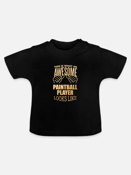 Paintball Paintball Paintball - Baby Bio-T-Shirt mit Rundhals - Schwarz