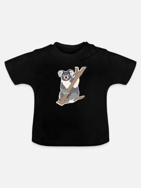 Koala Koalabär - Baby Bio-T-Shirt mit Rundhals - Schwarz