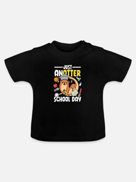 Just anotter school day - Baby Bio-T-Shirt mit Rundhals - Schwarz