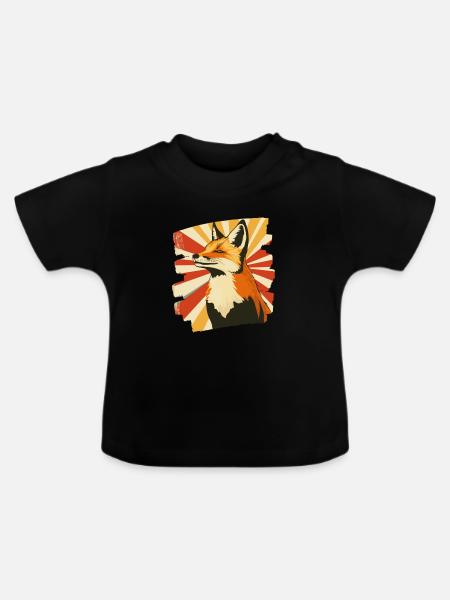 Fuchs - Baby Bio-T-Shirt mit Rundhals - Schwarz