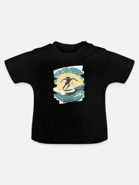 Surfer - Baby Bio-T-Shirt mit Rundhals - Schwarz