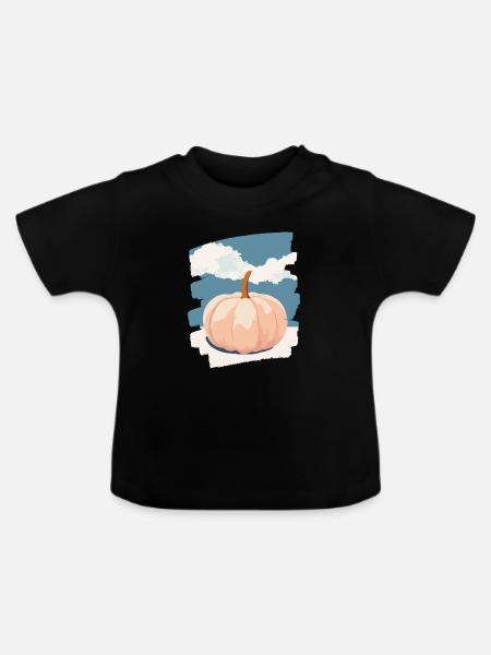 Kürbis - Baby Bio-T-Shirt mit Rundhals - Schwarz