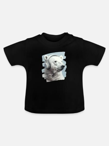 Eisbär - Baby Bio-T-Shirt mit Rundhals - Schwarz