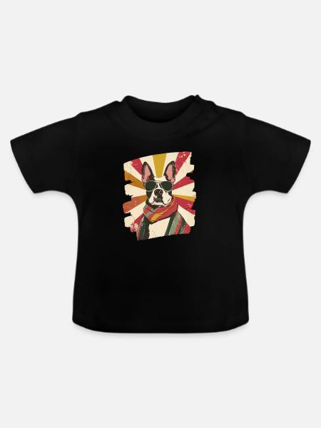 Bullterrier Kampfhund Hunderasse - Baby Bio-T-Shirt mit Rundhals - Schwarz