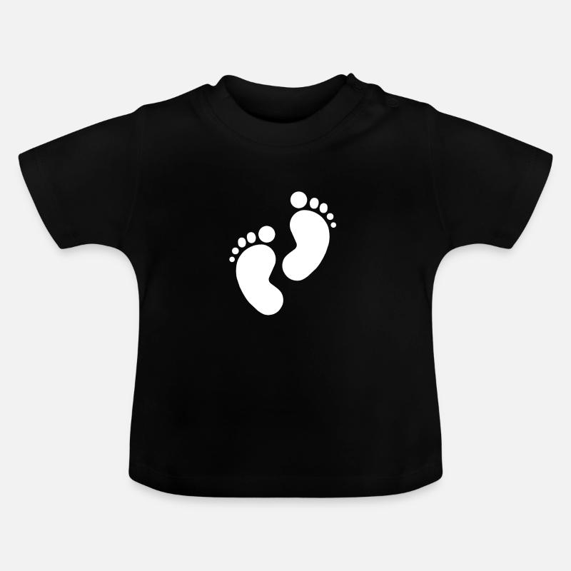 Empreinte de bébé, pieds de bébé - T-shirt bio col rond Bébé - noir