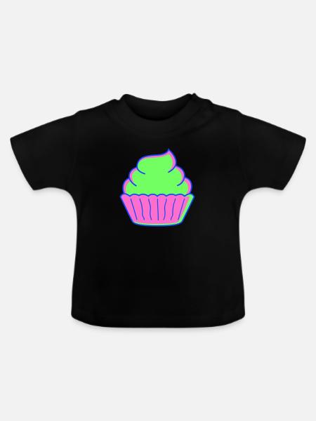 cupcake - Baby Bio-T-Shirt mit Rundhals - Schwarz