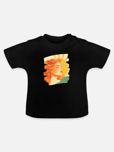 Sommer Sonne Retro - Baby Bio-T-Shirt mit Rundhals - Schwarz