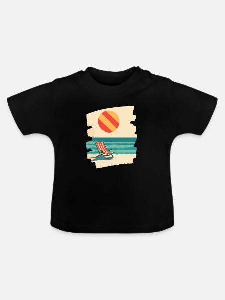 Sommer Sonne Strand - Baby Bio-T-Shirt mit Rundhals - Schwarz