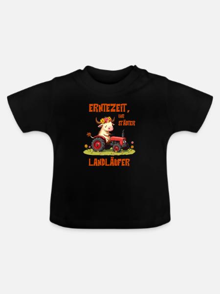 Erntezeit Landläufer - Baby Bio-T-Shirt mit Rundhals - Schwarz
