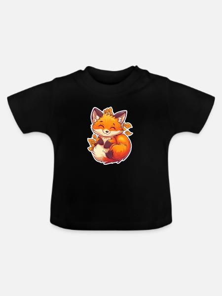 Fuchs - Baby Bio-T-Shirt mit Rundhals - Schwarz