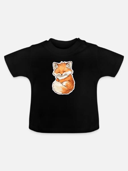 Fuchs - Baby Bio-T-Shirt mit Rundhals - Schwarz
