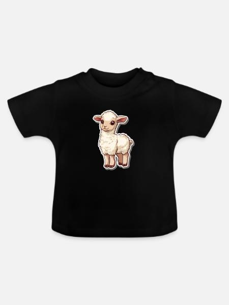 Schaf - Baby Bio-T-Shirt mit Rundhals - Schwarz