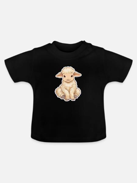 Schaf - Baby Bio-T-Shirt mit Rundhals - Schwarz