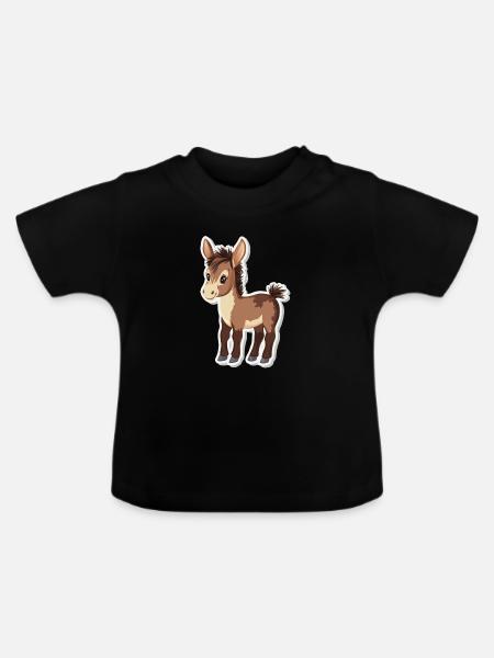 Esel - Baby Bio-T-Shirt mit Rundhals - Schwarz