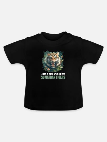Sumatra-Tiger - Baby Bio-T-Shirt mit Rundhals - Schwarz