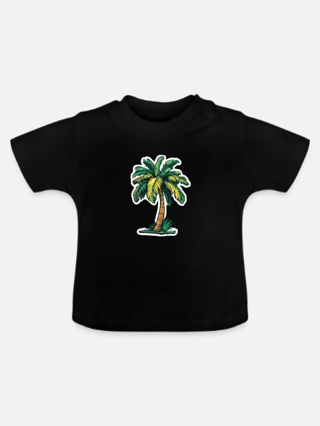 Palme - Baby Bio-T-Shirt mit Rundhals - Schwarz