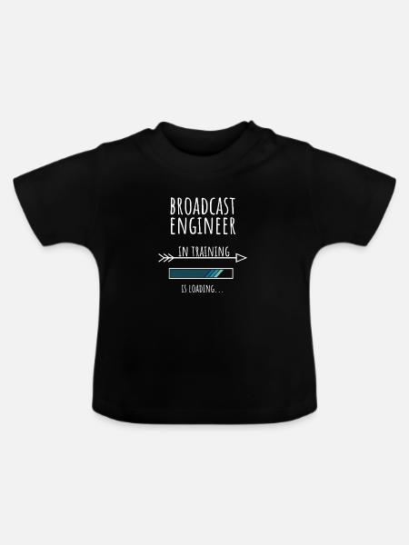 Engineer Geschenk Beruf Ausbildung Rundfunktechnik - Baby Bio-T-Shirt mit Rundhals - Schwarz