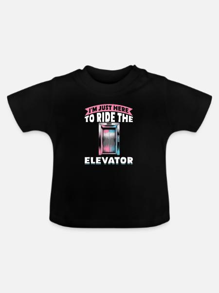 Elevator toddler & kids - Baby Bio-T-Shirt mit Rundhals - Schwarz