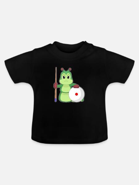Raupe Billiard Queue - Baby Bio-T-Shirt mit Rundhals - Schwarz