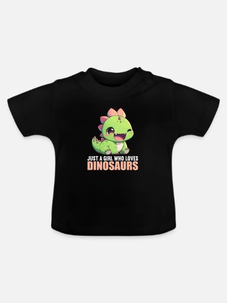 Dino Saurier Dinosaurier - Baby Bio-T-Shirt mit Rundhals - Schwarz